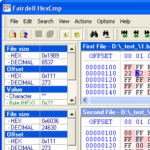 HexCmp is a file compare utility