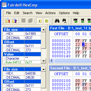 Hex file compare